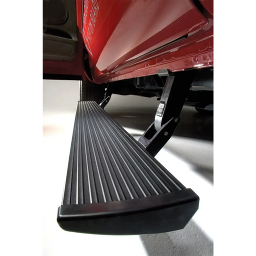 Red truck with black side step - amp research powerstep for toyota 4runner