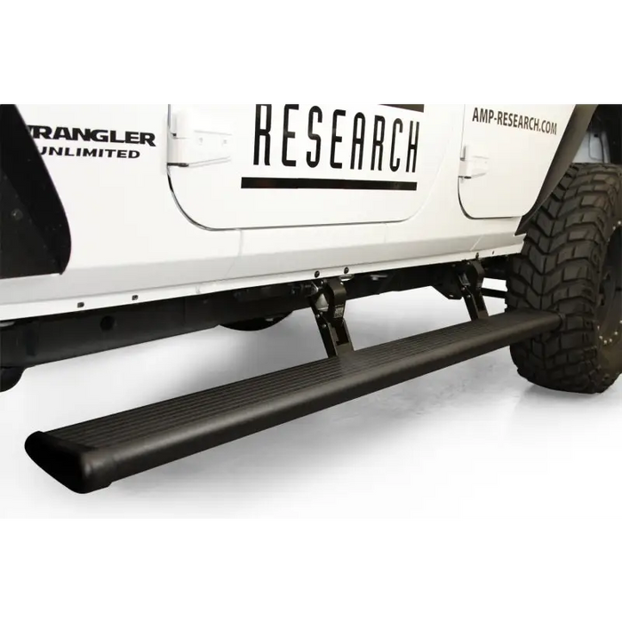 White Jeep Wrangler JL 4DR with Black Bumper - AMP Research PowerStep