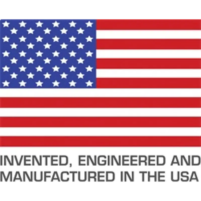 American flag and ’Invented and manufactured in the USA’ displayed on AMP Research PowerStep XL for Jeep Wrangler Unlimited.