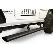 AMP Research PowerStep for Jeep Wrangler JL 4DR - White Jeep with Black Bumper.