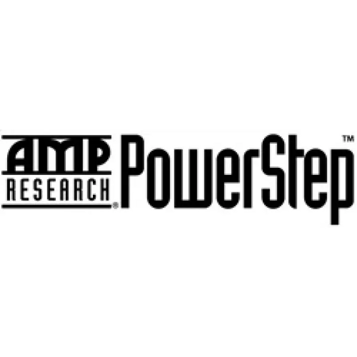 AMP Research PowerStep Logo on 18-24 Jeep Wrangler JL 4DR Black PowerStep.