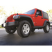 Red Jeep Wrangler JK 2 Door with PowerStep - Black by AMP Research.