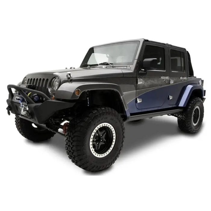 Black Jeep Wrangler JK PowerStep with installation instructions for AMP Research 2007-2017.