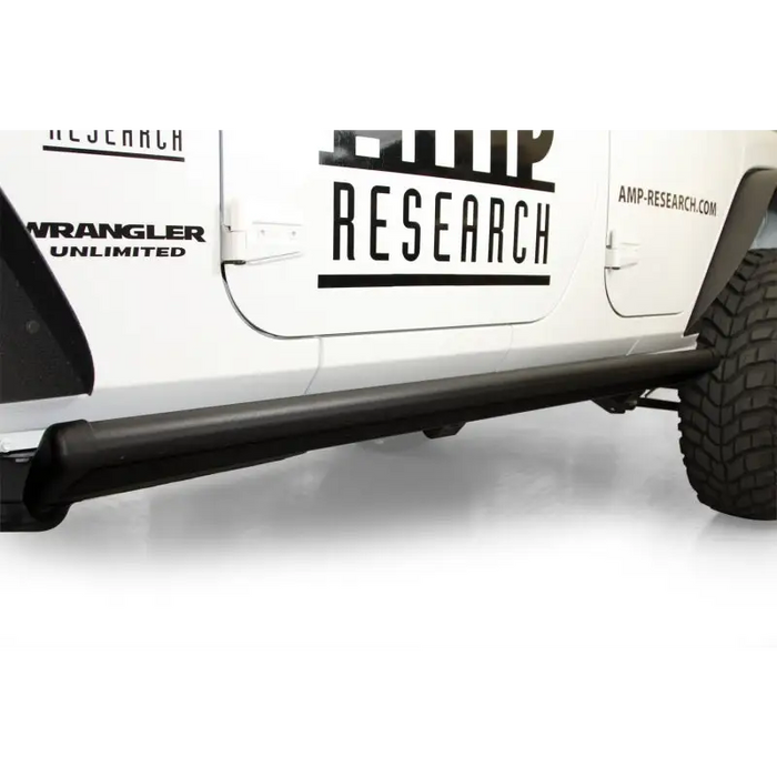 AMP Research 2007-2017 Jeep Wrangler JK 4 Door PowerStep - Black with black decal on side