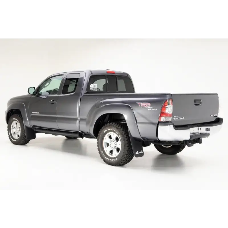AMP Research 2016-2017 Toyota Tacoma Double Cab/Access PowerStep - Black truck with black bumper on white background