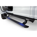 AMP Research XL PowerStep Black showing white truck with blue LED underneath