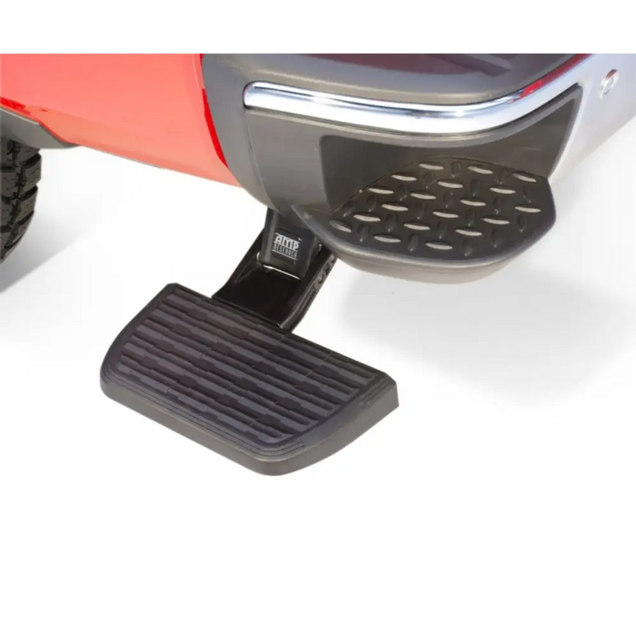 Red truck with black foot rest - AMP Research Plastic Wedge Powerstep G3 - Left