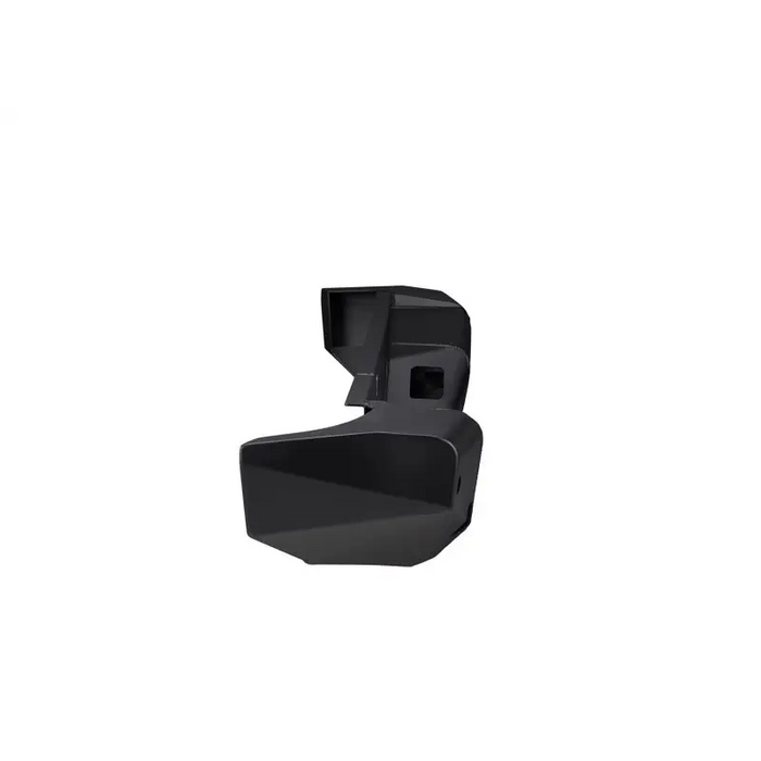 Black plastic chair on white background