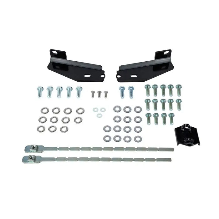 Black front bumper mount kit with hardware for ARB 2021 Ford Bronco Under Vehicle Protection.