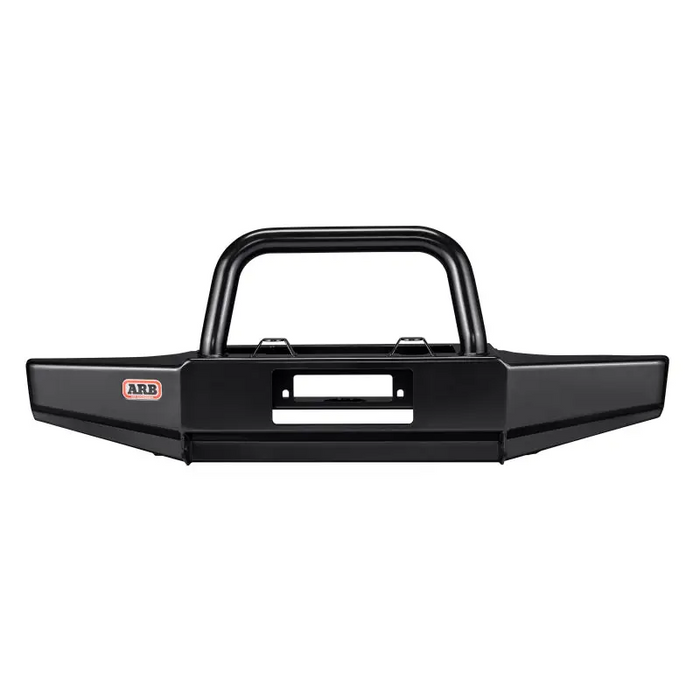 University of Alabama logo on black truck bed. ARB Multi-fit Winch Bumper for Jeep Wrangler TJ.