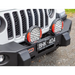 Front bumper light bar mounted on Jeep Wrangler TJ Multi-fit Winch Bumper.