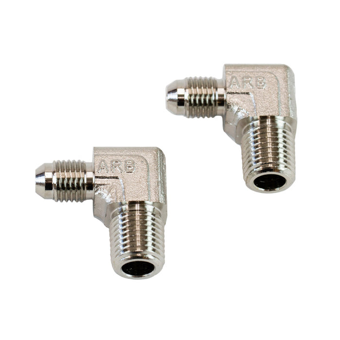 Stainless steel elbow jic4m hose fitting fittings, arb 90, 1/4nptm 2pk