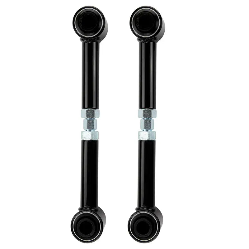 Black and chrome steering stabilizers with clear glass on arb adj upr trailing arm 80/105 rear