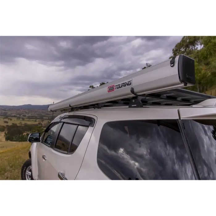 ARB Aluminum Awning Kit with Light Installed on Car Roof Rack