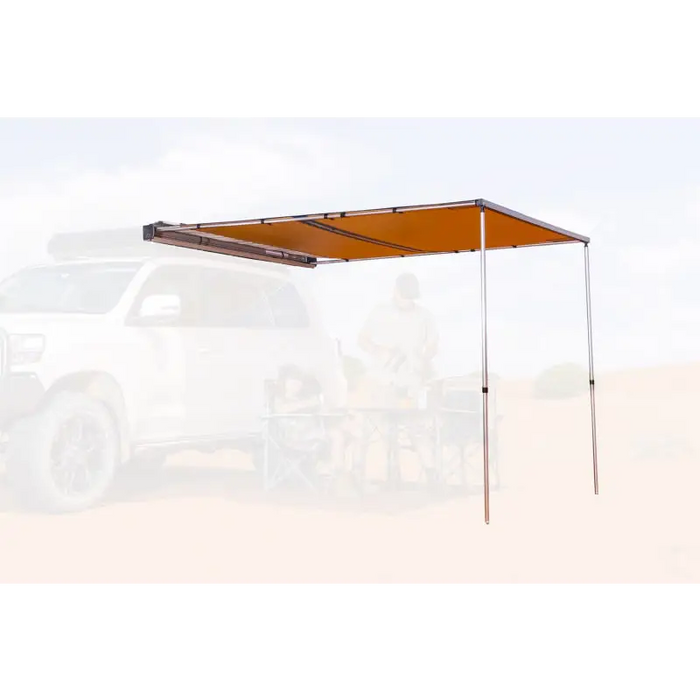 ARB Aluminum Awning Kit with Light Installed attached to car