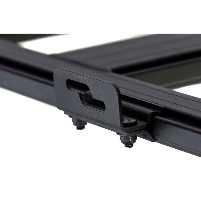 Black steel frame attached to ARB BASE Rack awning bracket with Quick Release.