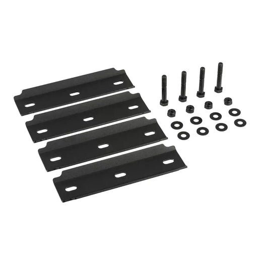 Black plastic mounting plates and screws for ARB Base Rack Narrow Bridge Plate.