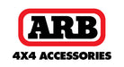 Arb base rack shovel holder featuring the arb logo for jeep wrangler and ford bronco