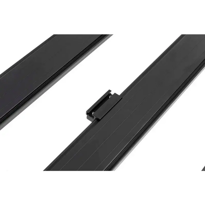 Black ARB BASE Rack T-Slot Adaptor side rails for Jeep Wrangler.