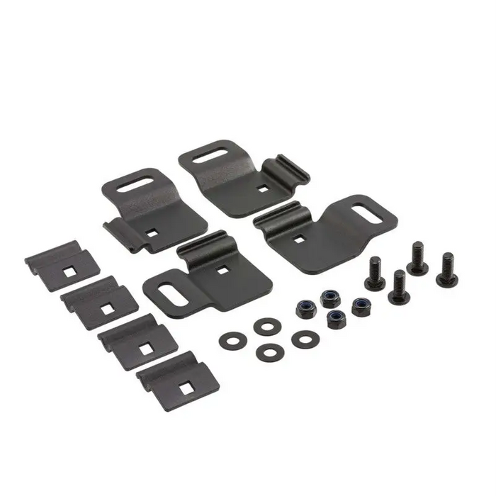 ARB Baserack Recovery Track Bracket rear seat mounting kit with dovetail extrusion for Jeep Wrangler.