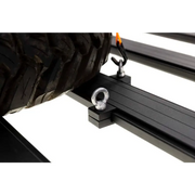 ARB Baserack Tie Down (Eyebolt x4) with dovetail extrusion on front of truck.