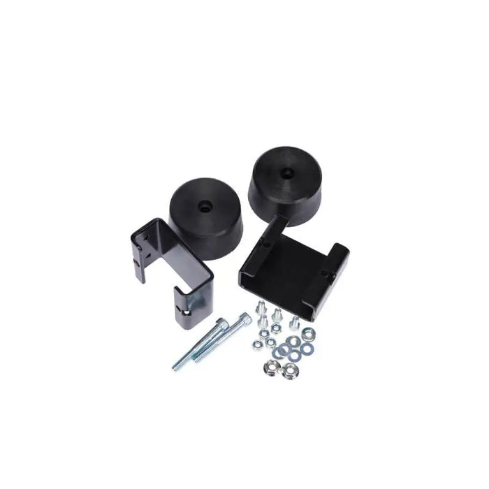 Black plastic door handles with screws displayed for ARB Bump Stop Kit Jeep JL F&R.