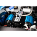 ARB Compressor Twin 12V with blue car engine and white/black cover