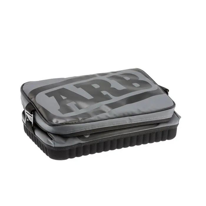 ARB cooler bag made from black plastic with grey logo