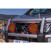 ARB Cover Amber Ar32 with silver truck showcasing red lights for Jeep Wrangler.