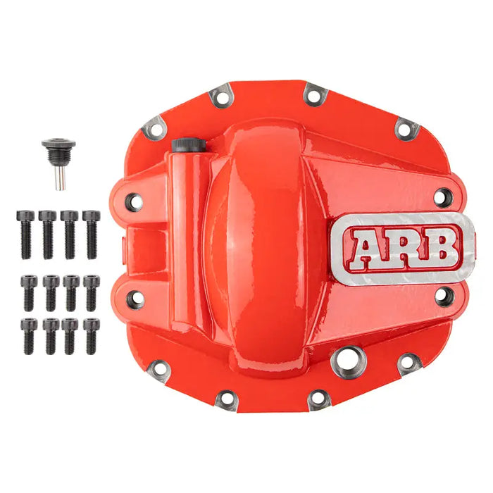 Red aluminum differential cover for ford 6 0l on ARB Diff Cover Jeep JL Rubicon Front Axle