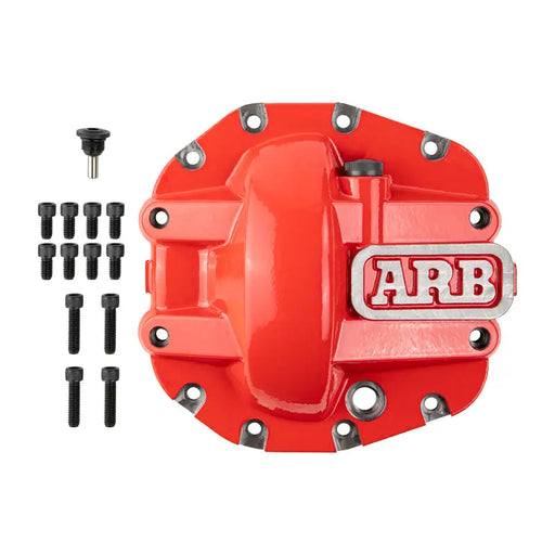 Red Airaid Performance Series Air Filter Cover on ARB’s Differential Cover for JL Sport Front M186 Axle