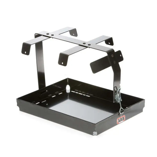 Arb double j/can/holder r/rack - black metal box with two handles