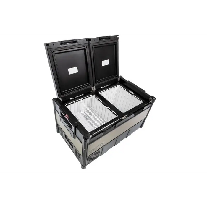 ARB fridge 101 Quart DZ Zero B Plug open case for storage.