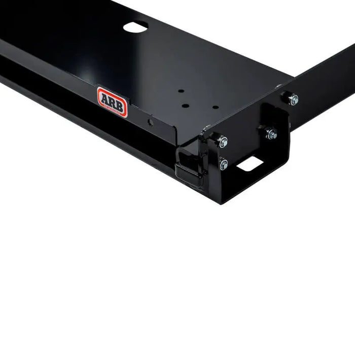 Black aluminum chassis bracket for ARB Fridge Slide 63Q on white background