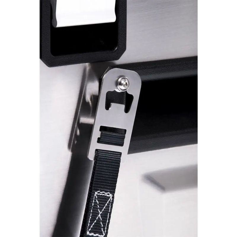 Black and white strap with silver buckle for ARB Fridge tie down kit 63Q.