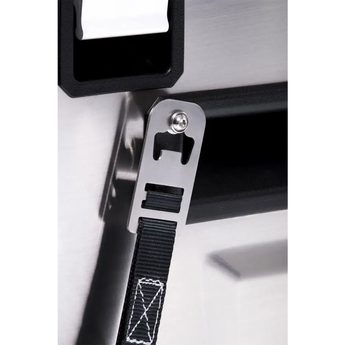 Black and white strap with silver buckle for ARB Fridge tie down kit 63Q.