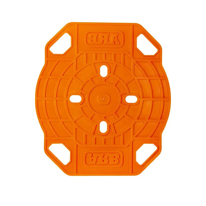 Orange plastic coaster with circular design on ARB Jack Base - 15400lbs Load Capacity