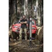 Red farm jack light mounted on pole for ARB Jack, featuring hydraulic technology.