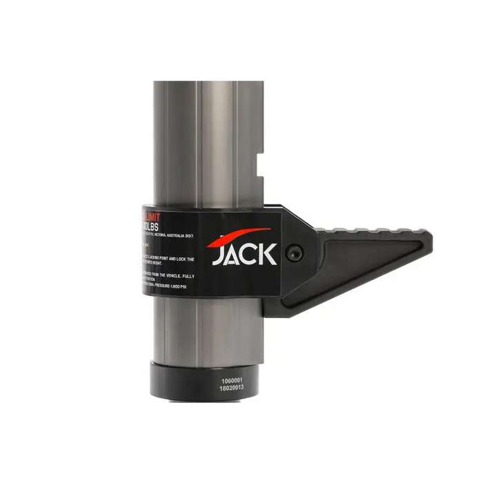 Close-up of hydraulic technology in farm jack with black handle by ARB Jack.