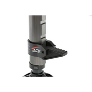 Close up of ARB Jack metal pole with black jack logo, featuring hydraulic technology.