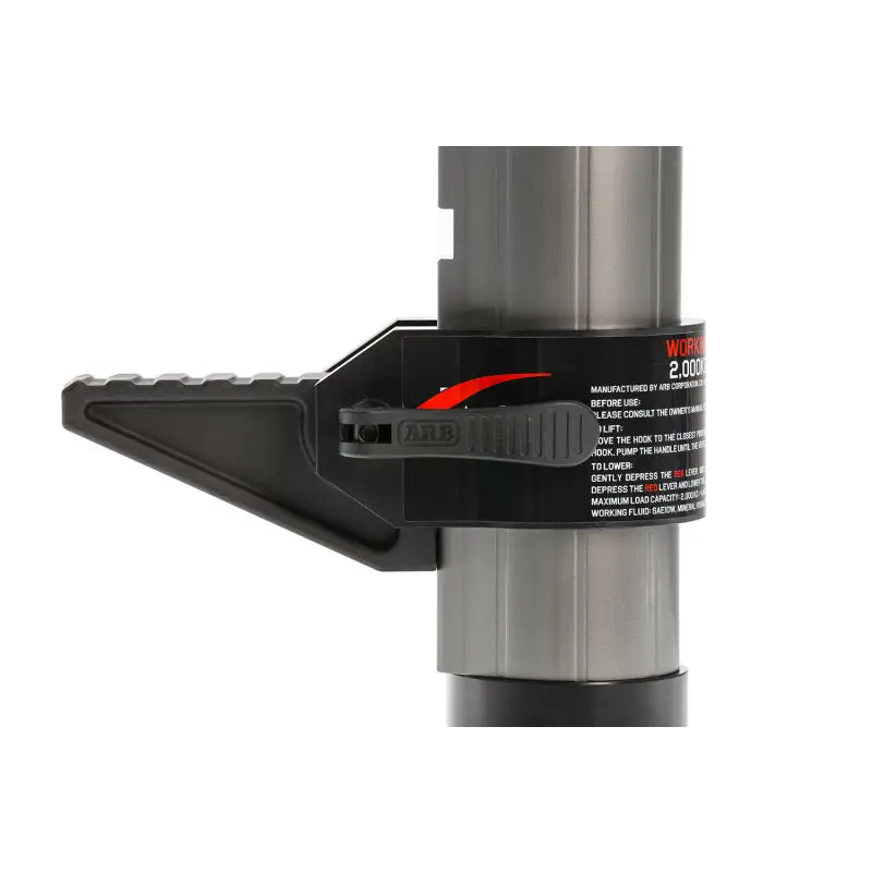 Red and black hydraulic technology farm jack by ARB Jack