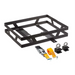 ARB Jerry Can Mount - Double Horizontal with black steel frame, lock, and pad for base rack or jeep wrangler.