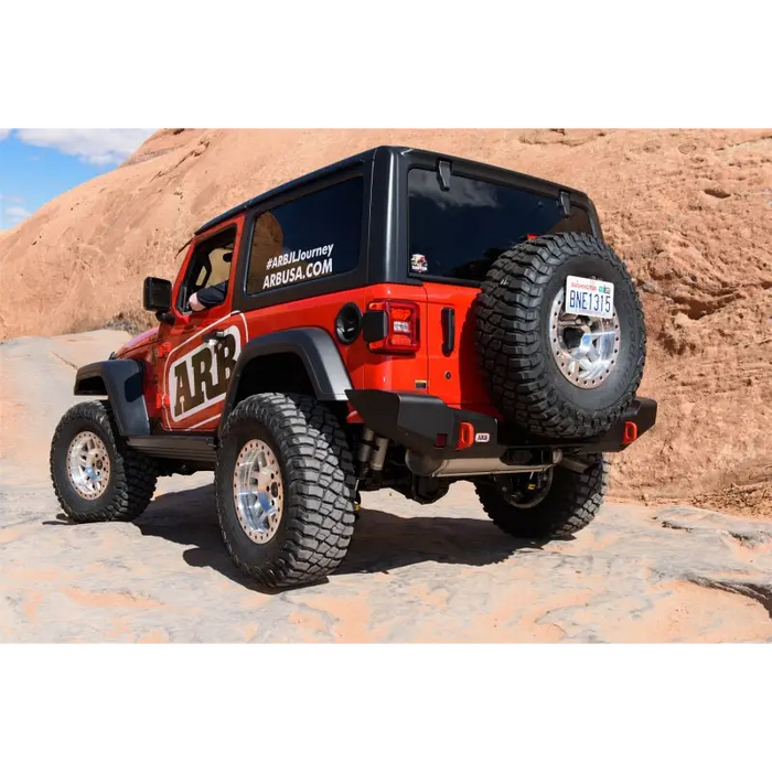 Red Jeep with Black Top and Tires - ARB Kit Rego Plate Kit Suit Jl Incl Brkt & Light.