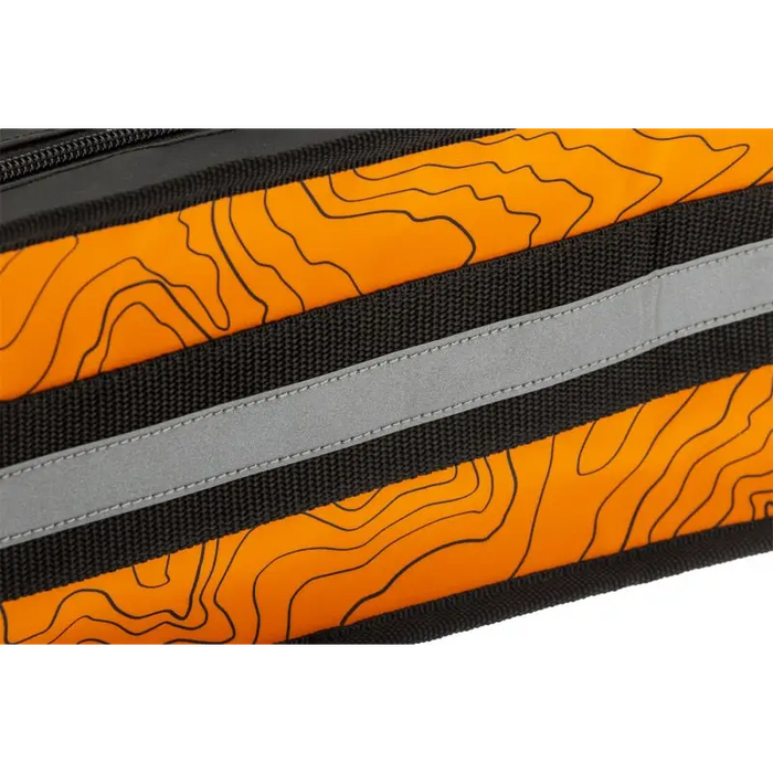 Orange and black zippered pouch close up with topographic styling - ARB Micro Recovery BagslideDown