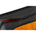 Orange and black zippered micro recovery bag with topographic styling PVC material, showing zipper.