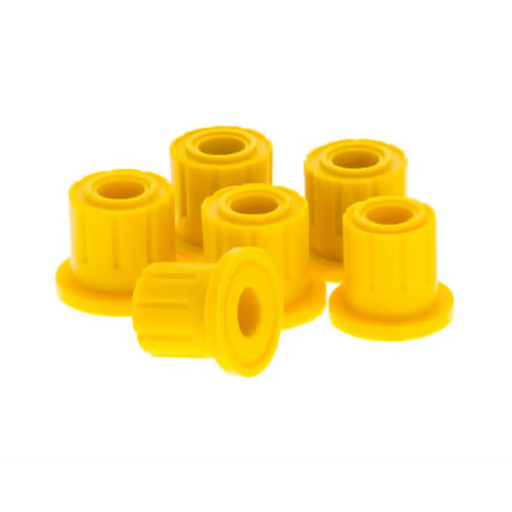 Yellow plastic bushings for ARB Old Man Emu UCA005 Upper Control Arm Replacement Bush Kit.