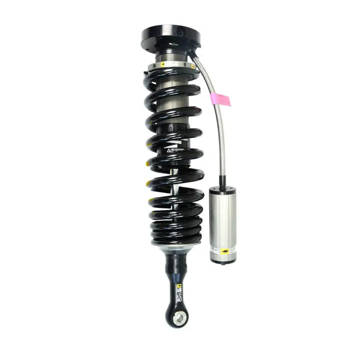 Close up of ome bp51 coilover shock absorber on white background