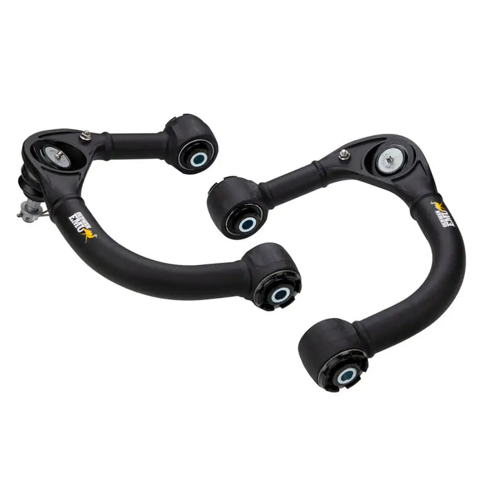 Black motorcycle handlebars featured in ARB OME Front UCA for 2005+ Toyota Tacoma