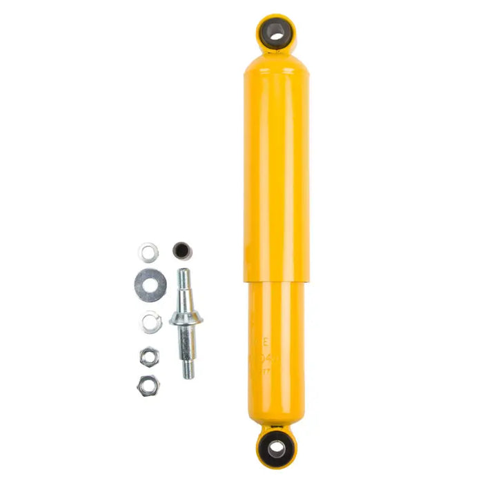 Yellow shock absorber with nuts and bolts on white background for ARB / OME Steering Damper JeepLhd Only.