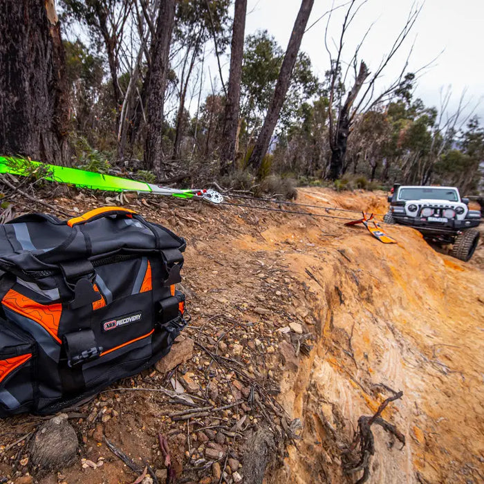 ARB Premium Recovery Kit S2 - Motorcycle parked on dirt road